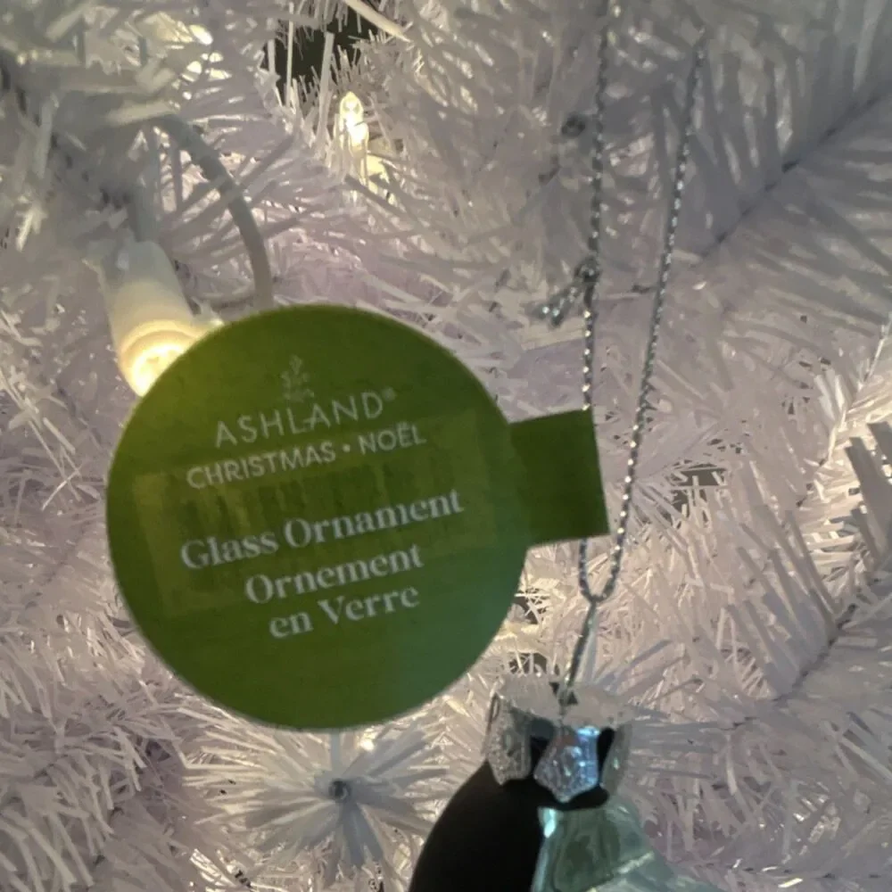 Ashland Glass Flip Phone Ornament Christmas Hanging Silver Black Red